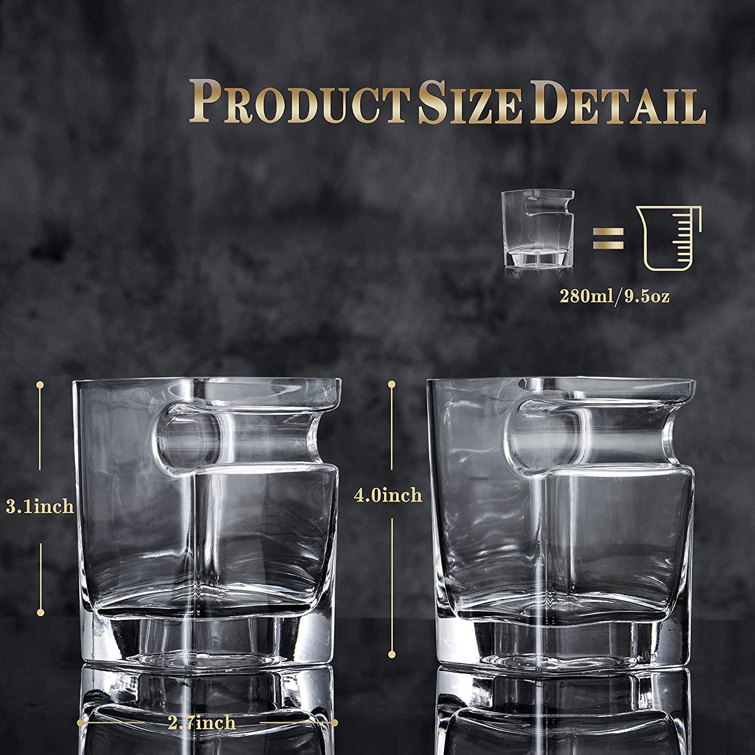 Whiskey Glass Cigar HOLDER Set of 2