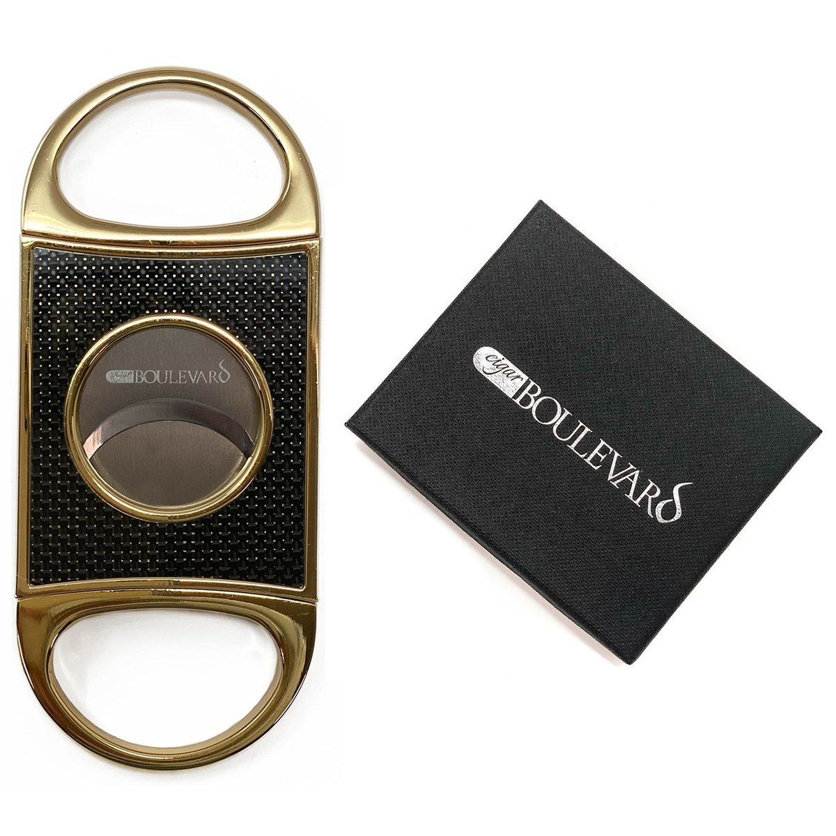 PERFECT CIGAR CUTTER STAR Gold-Black Carbon Fiber Body