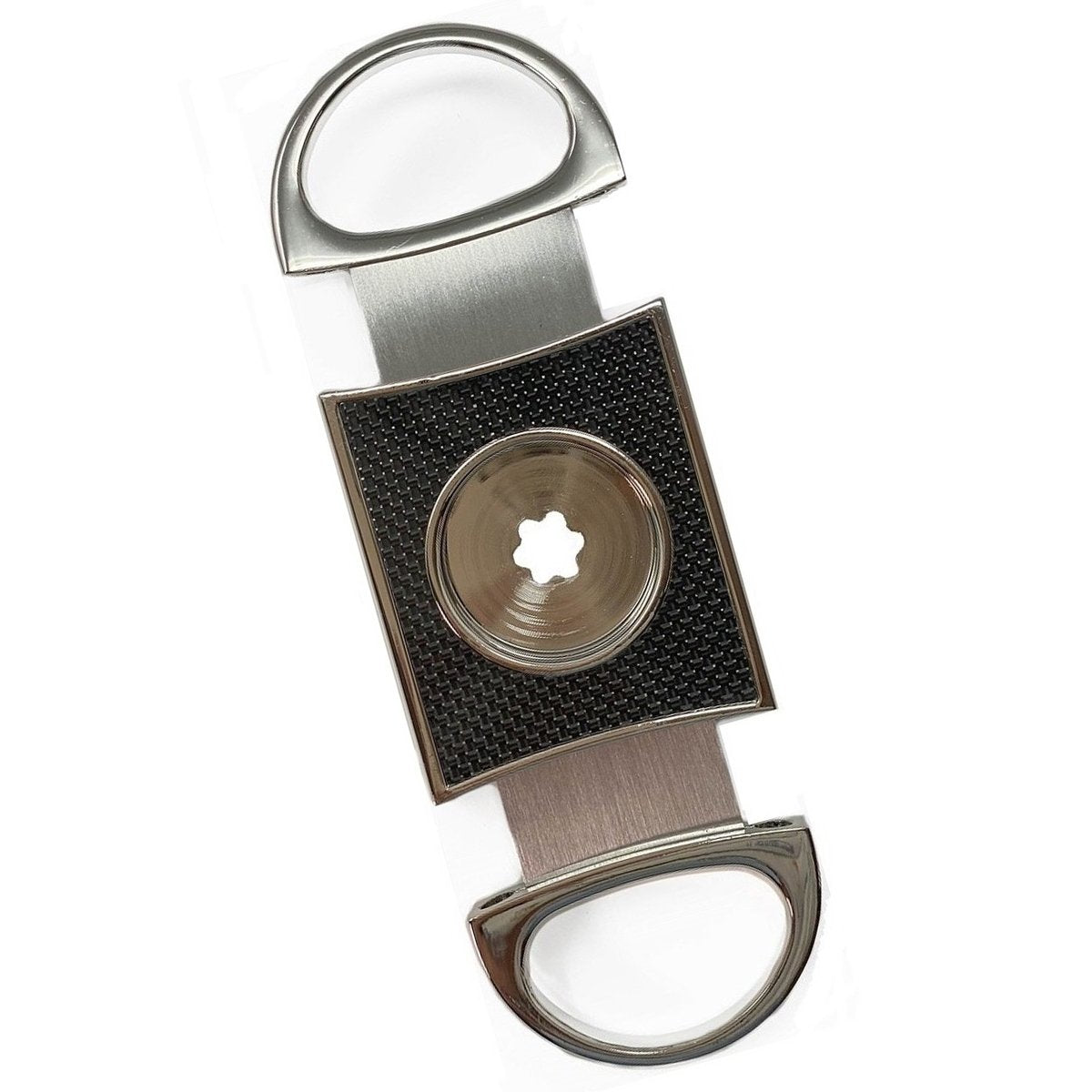 PERFECT CIGAR CUTTER STAR Silver-Black Carbon Fiber Body