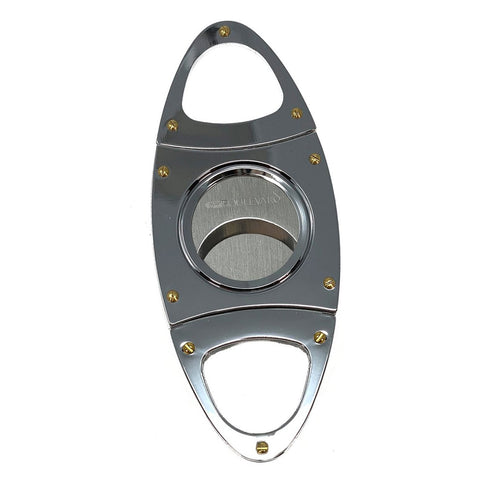 Cigar Cutter Silver DOUBLE Stainless Steel Blades V Handles