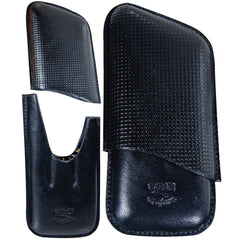 Cuba Cigar Leather Cases Black and Red 3 Fingers - Humidors Wholesaler