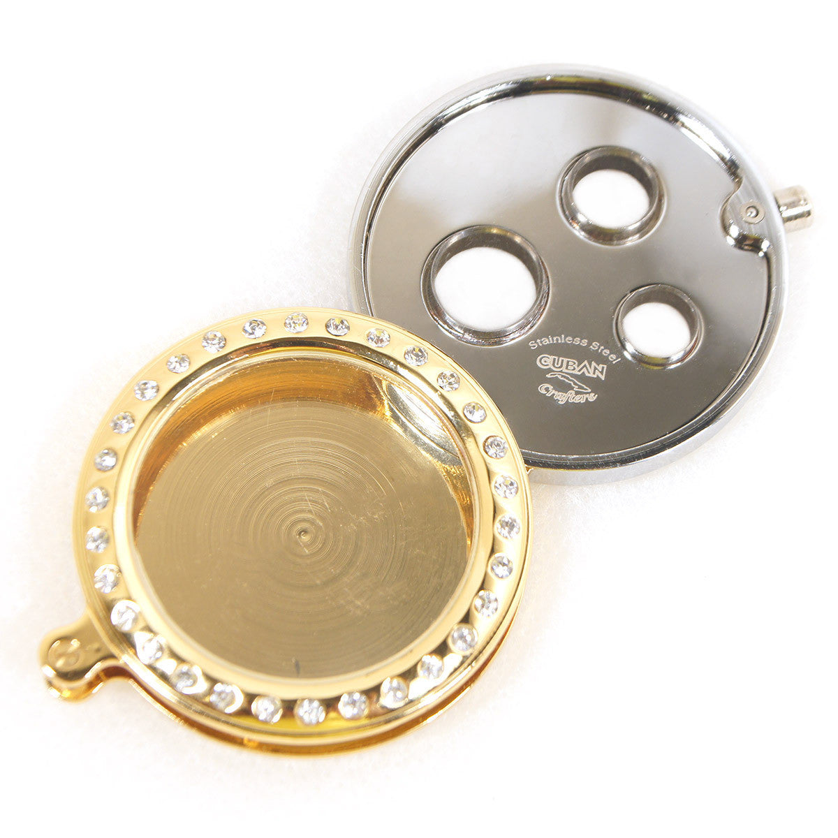 Cigar Cutter Punch in Gold With Diamond Frame - Humidors Wholesaler