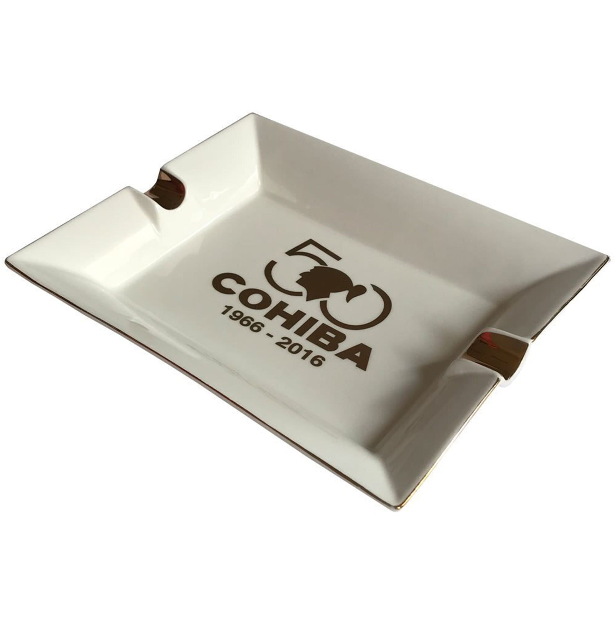 Ashtray EXTRAVAGANZA Off White Porcelain with Two Wide Grooves