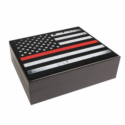 New Cigar Humidor USA Flag Red Print