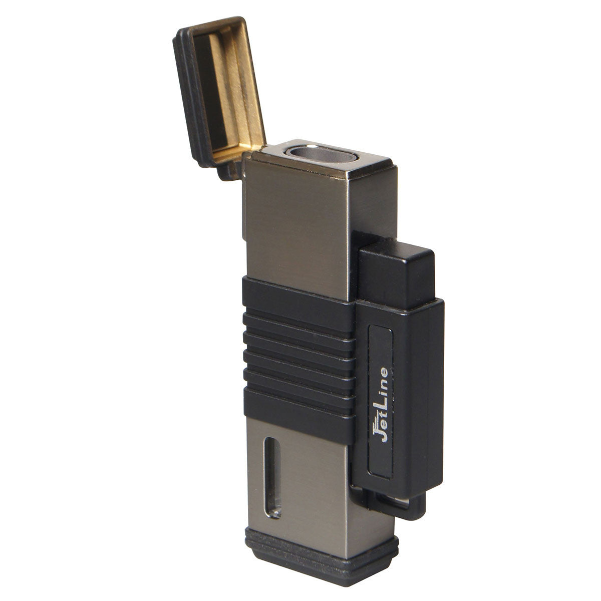 Jetline New York Double Jet SILVER Black Cigar Lighter