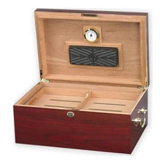 "LE MONDE" Highgloss Cherry Desktop Humidor for 100 Cigars