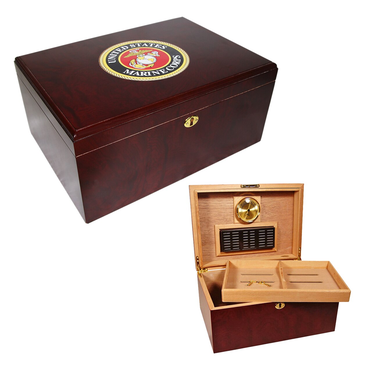 Humidor with Marine Corps logo, American Emblems Marine One