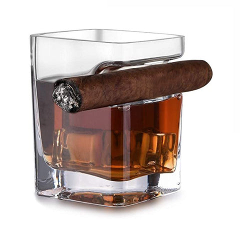 Whiskey Glass Cigar HOLDER Set of 2