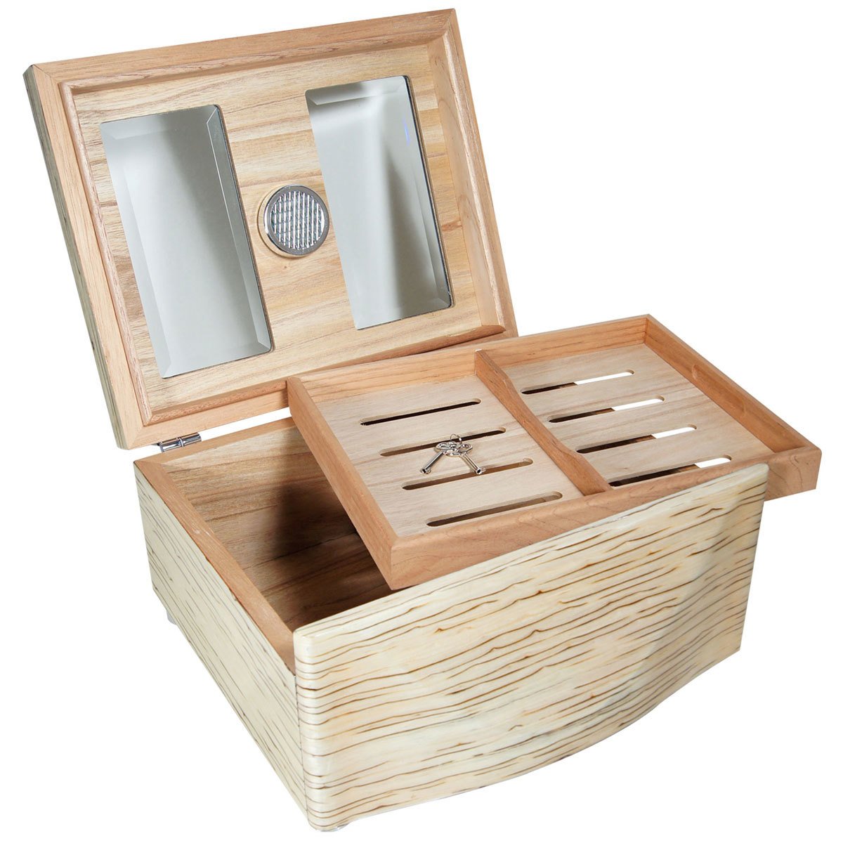 Cuban Crafters Designer Humidor Moderno Blanco Grande White for 120 Cigars