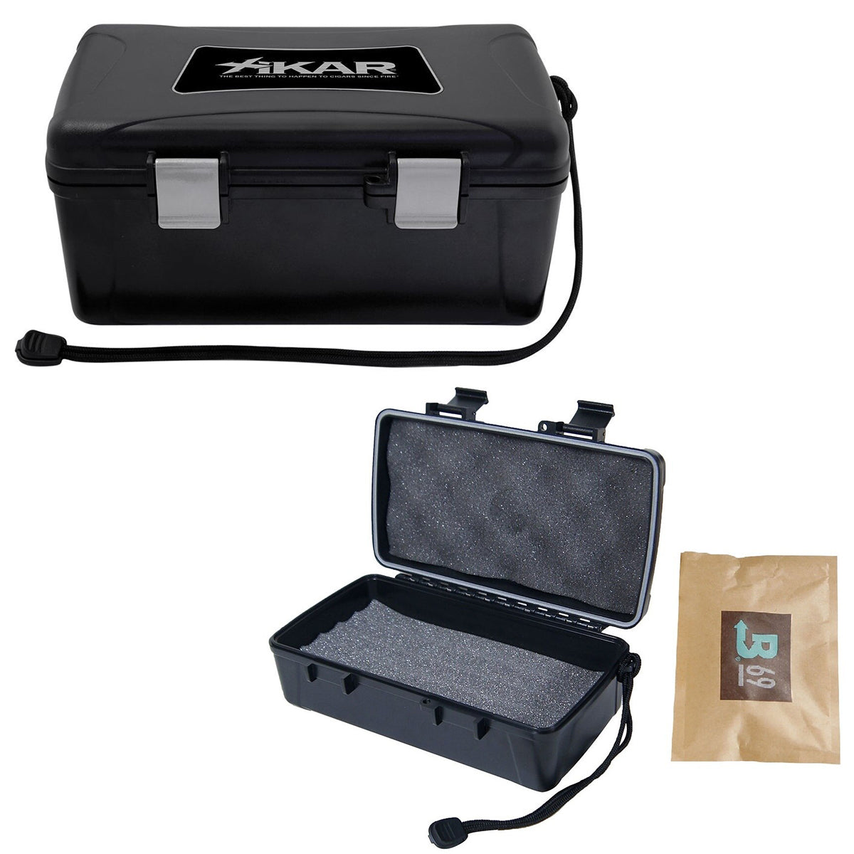 XIKAR Travel Cigar Humidor - Hardcase Outside Soft Foam Interior - 5, 10 & 15 Cigar Capacity
