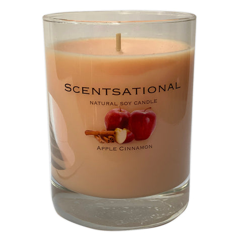 Scented Soy Candles APPLE CINNAMON (11 oz) eliminates smoke, household and pet odors.