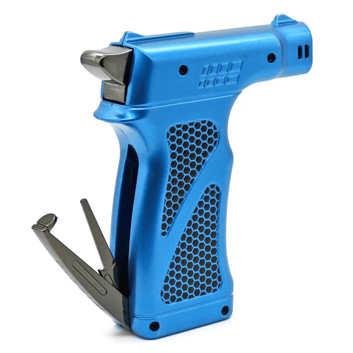 DISSIM HAMMER SOFT Flame Cigar Lighter Silver, Blue & Gun Metal