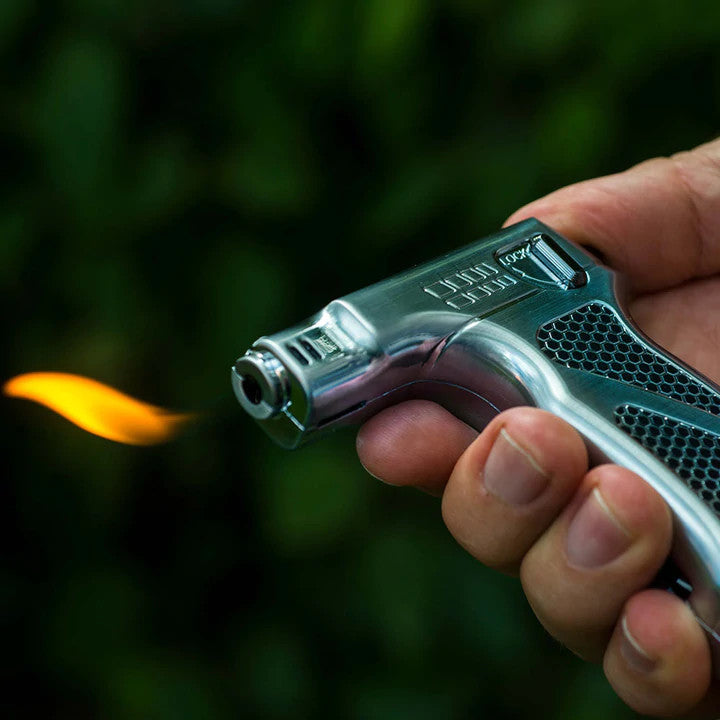 DISSIM HAMMER SOFT Flame Cigar Lighter Silver, Blue & Gun Metal