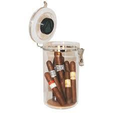CBC Acrylic Cigar Jar Humidor Humidifier plus XIKAR Humi Store and Puro Temp XIKAR