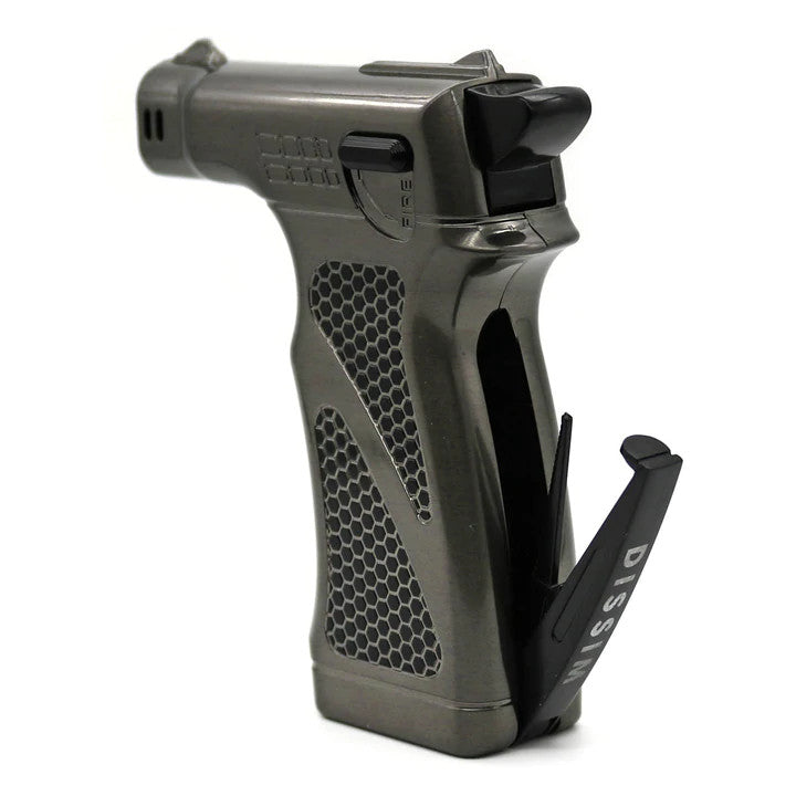 DISSIM HAMMER SOFT Flame Cigar Lighter Silver, Blue & Gun Metal