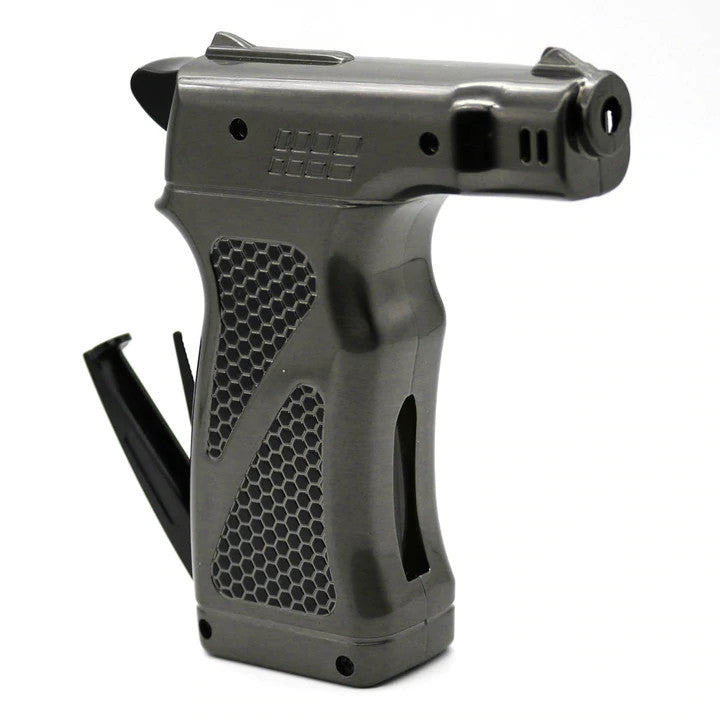 DISSIM HAMMER SOFT Flame Cigar Lighter Silver, Blue & Gun Metal