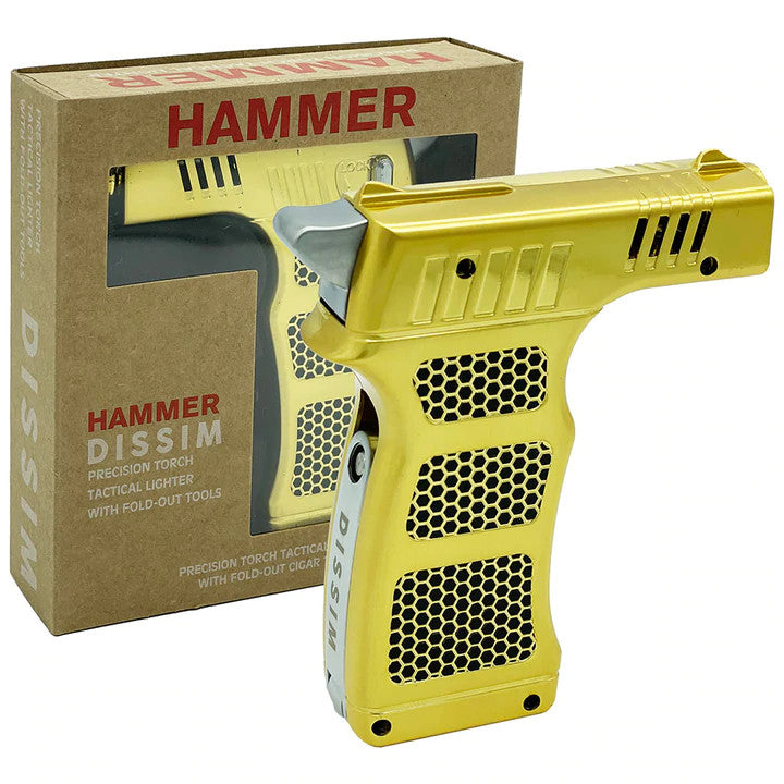 DISSIM HAMMER TORCH Precision Cigar Black, Gold & Silver