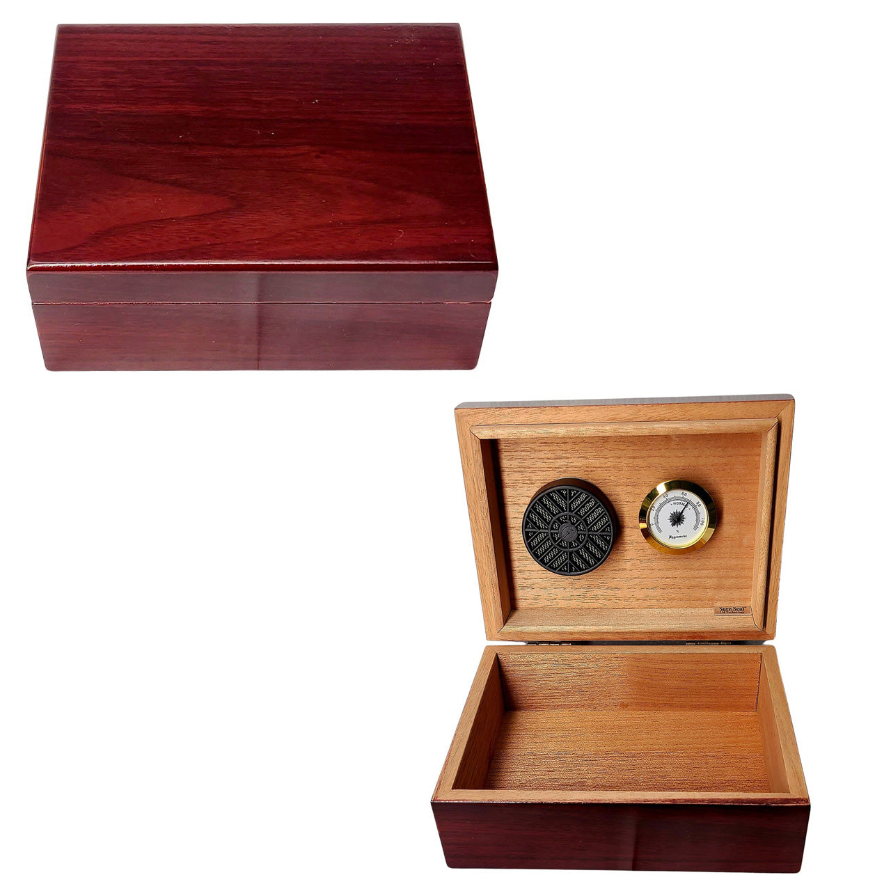 Traveler Cigar Humidor Cherry for 25 Cigars with Hygrometer