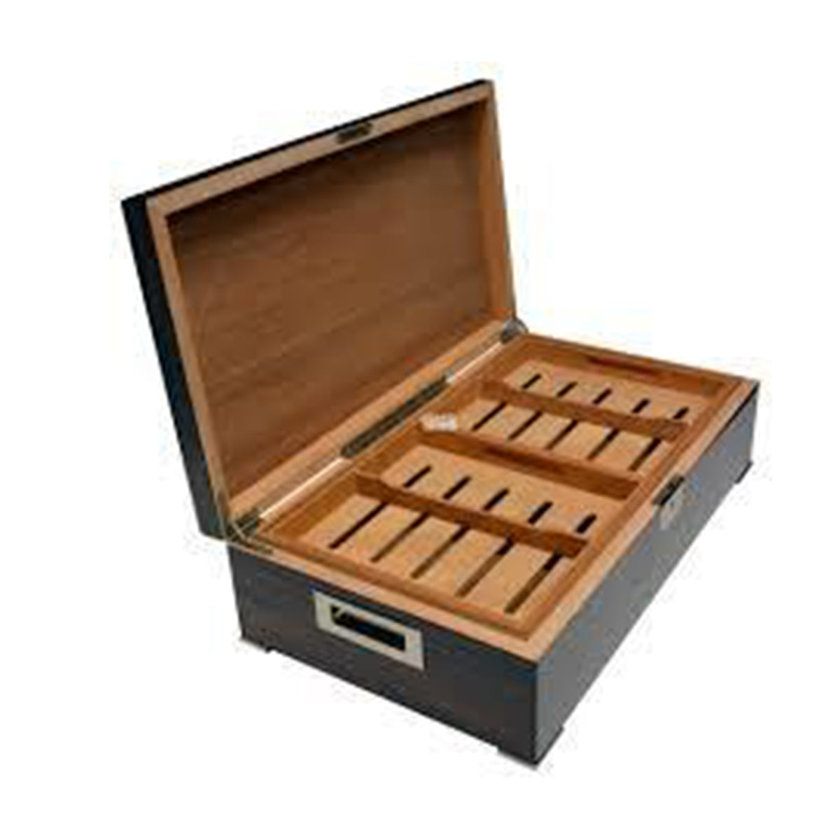 Desk/Counter Top Adjustable Dividers Black Humidor for up to 250 Cigars