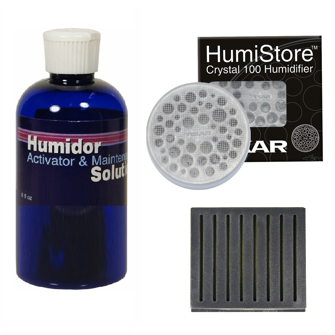 Xikar Crystal Humidifier for 50 Cigar Count plus HUMSOL and Humidifier