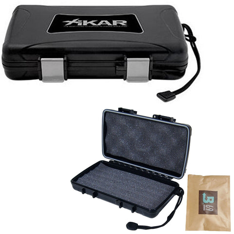 XIKAR Travel Cigar Humidor - Hardcase Outside Soft Foam Interior - 5, 10 & 15 Cigar Capacity