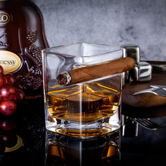 Whiskey Glass Cigar HOLDER Set of 2