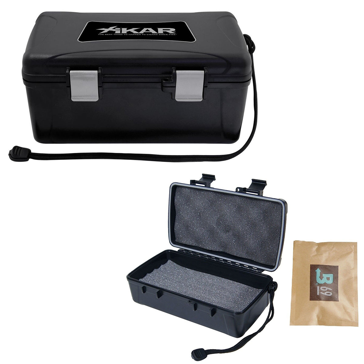 XIKAR Travel Cigar Humidor - Hardcase Outside Soft Foam Interior - 5, 10 & 15 Cigar Capacity