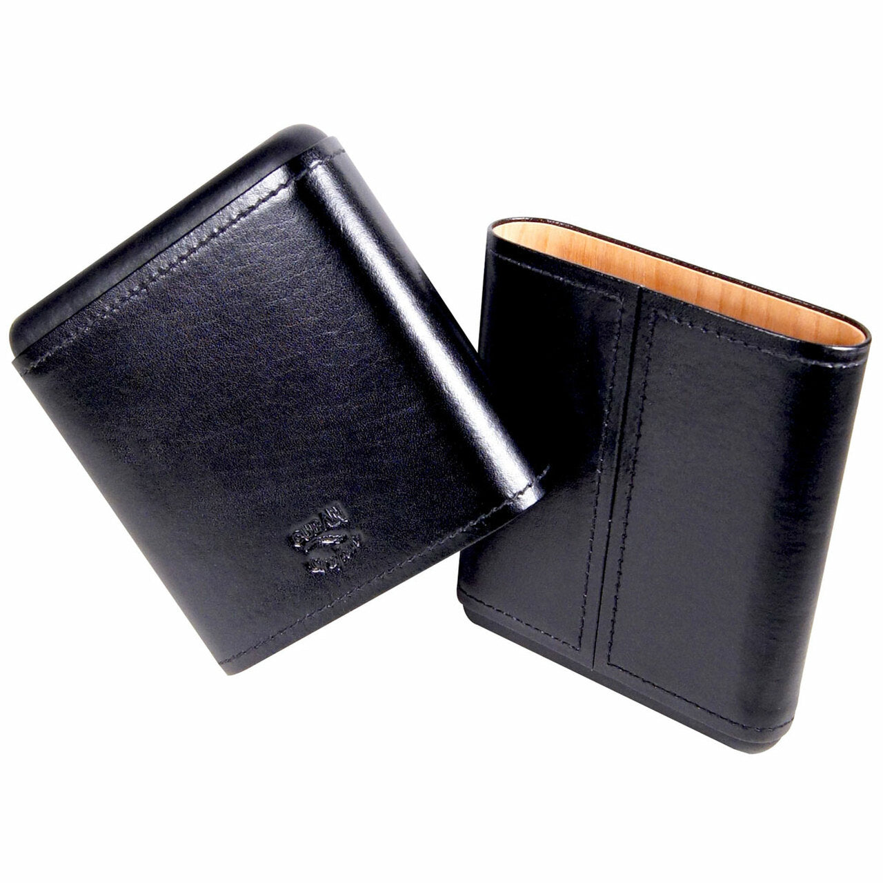 Capriano Black Leather Hard Top Cigar Case for 5 Cigars