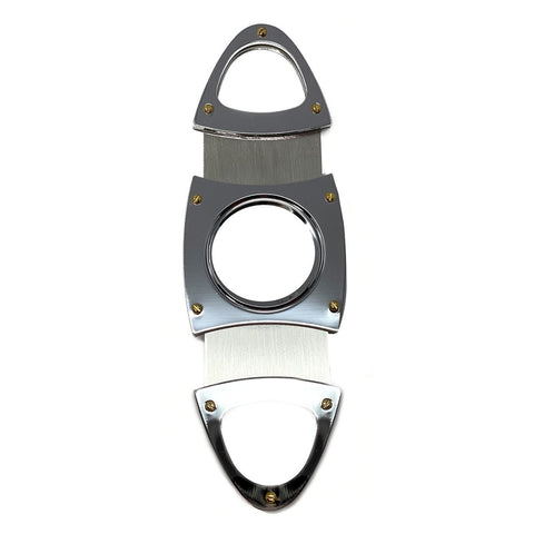 Cigar Cutter Silver DOUBLE Stainless Steel Blades V Handles