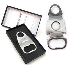 Cigar Cutter Stainless Steel Body and DOBLE BLADES 2 FINGERS Handle Side