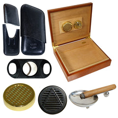 Combo Tampa (25 Cigar Humidor, Leather Case, Humsol, Humidifiers, Cutter)