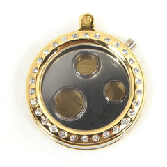 3 Size Round Cigar Punch in Gold With Diamond Frame