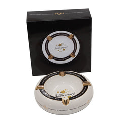 Ashtray HAPPY ANNIVERSARY White Porcelain with Four Wide Grooves