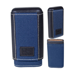 Isla Azul Pocket Humidors Hard Cigar Case Black Blue 3 Cigars