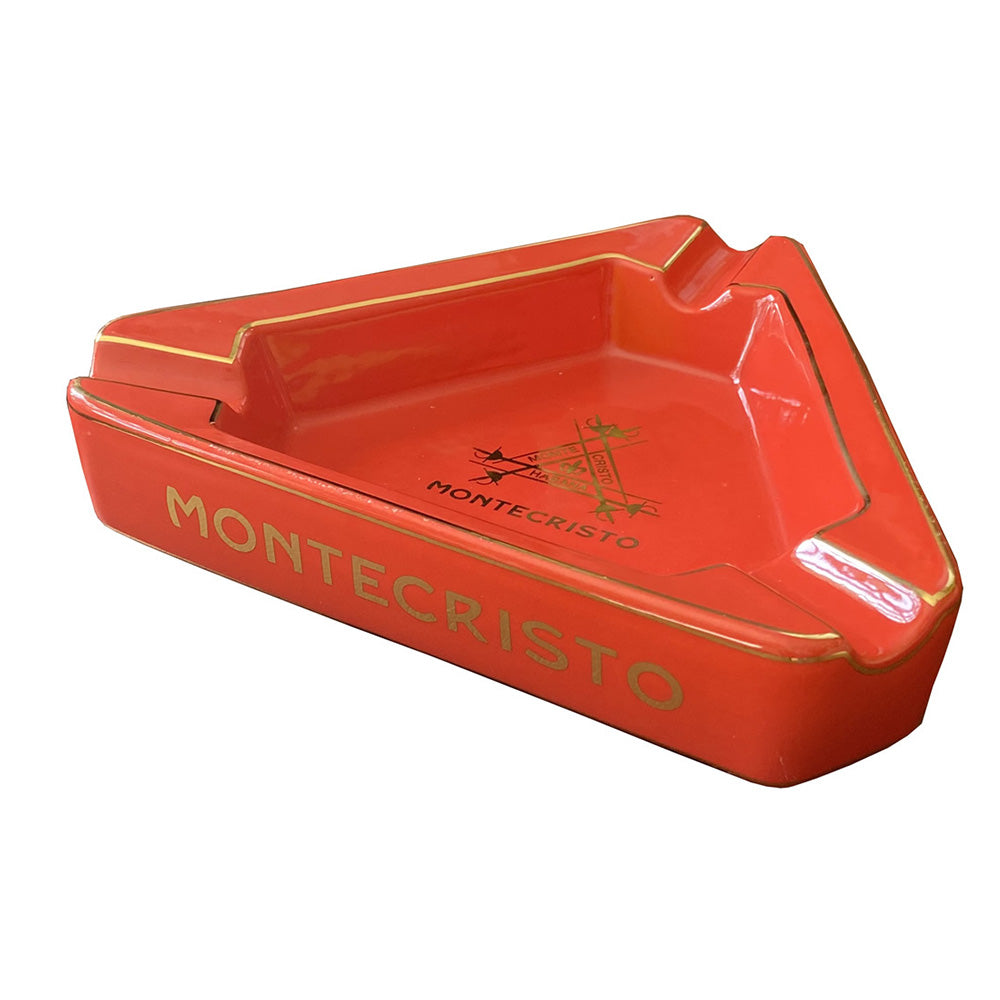 MONTECRISTO RED Ashtray Porcelain with Tree Wide Grooves