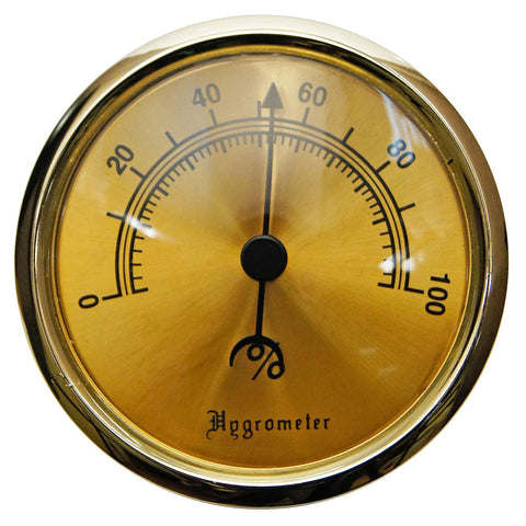 ANALOG HYGROMETER Silver Round for Cigar Humidor Glass Front NEW