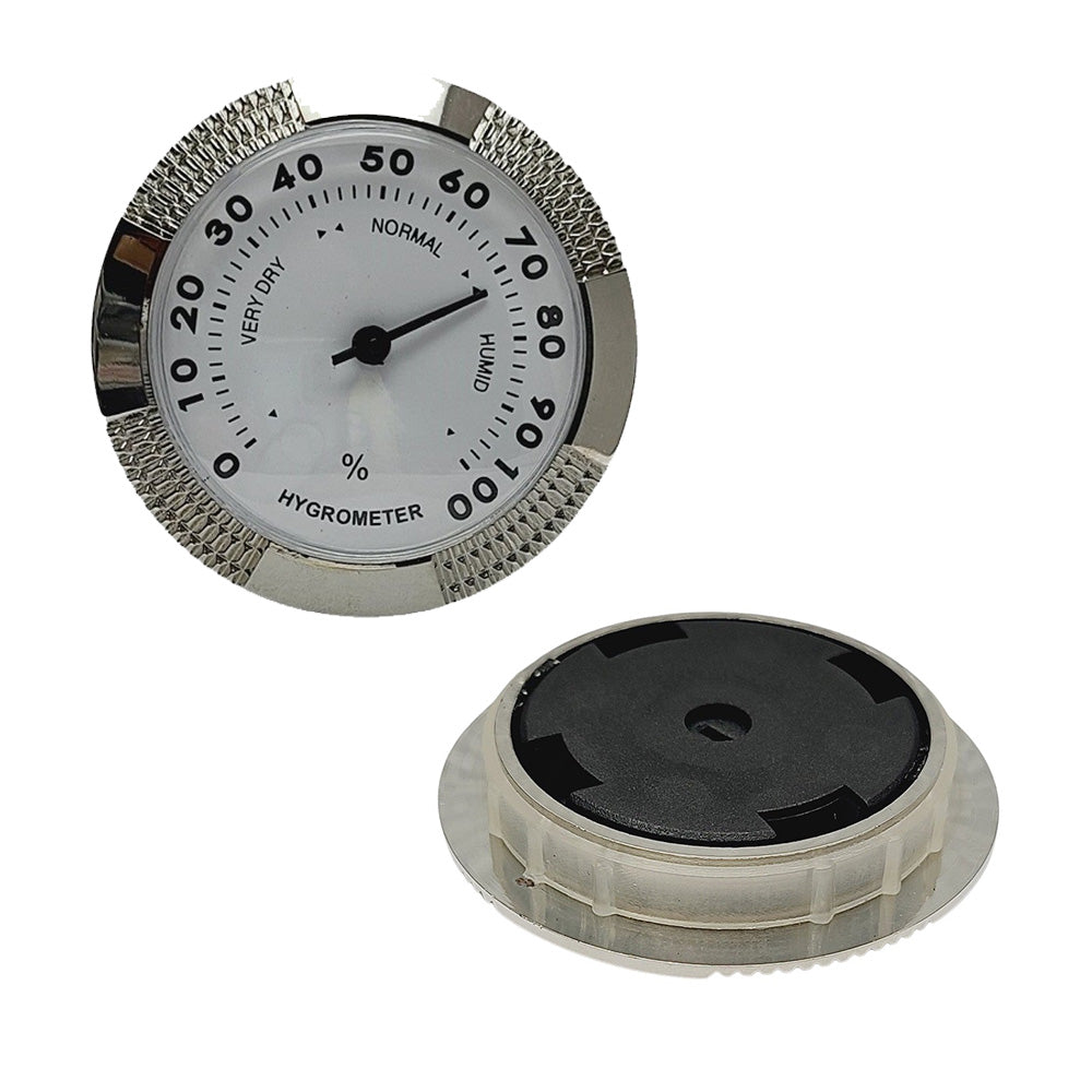 Brass Humidor Silver Hygrometers for Humidors - Large Analog