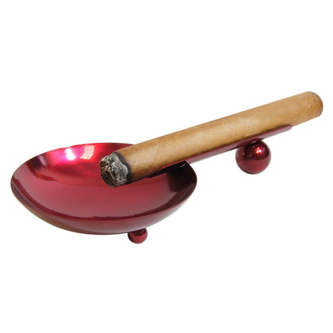 Red Ashtray Stainless Steel Metal Red Cigar Ashtray for 1 Cigar