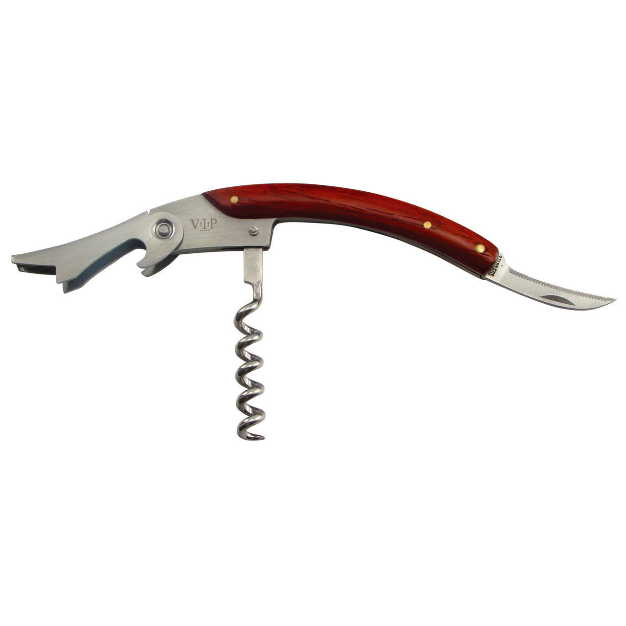 Stainless Steel Wine Corkscrew With Wood Handles in Gift Box - Humidors Wholesaler