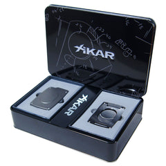 Xikar Ultra Slim Cigar Cutter and Lighter Gun Metal Gift Set - Humidors Wholesaler