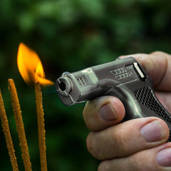 DISSIM HAMMER SOFT Flame Cigar Lighter Silver, Blue & Gun Metal