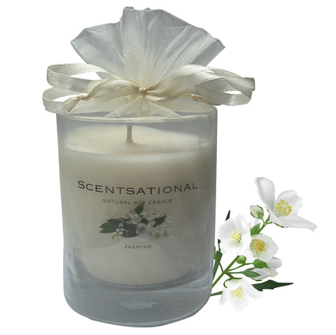 Scented Soy Candles JASMINE (11 oz) eliminates smoke, household and pet odors.