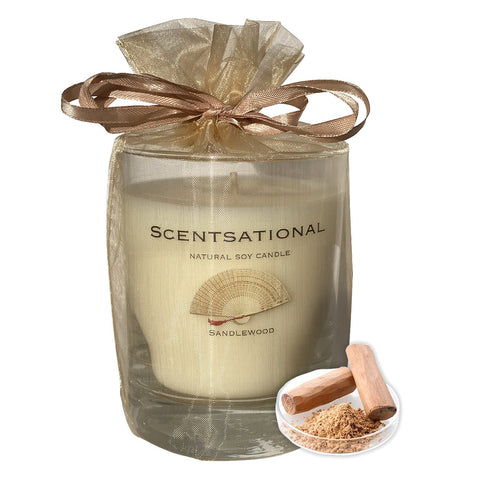 Scented Soy Candles SANDALWOOD  (11 oz) eliminates smoke, household and pet odors.