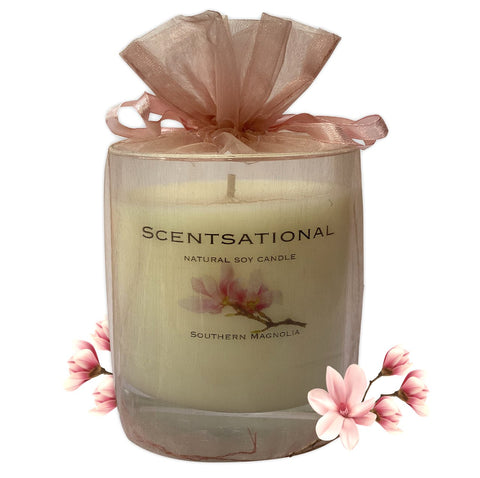 Scented Soy Candles SOUTHERN MAGNOLIA (11 oz) eliminates smoke, household and pet odors.
